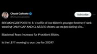 A netizen reports the Frank Biden NSFW image news. (Image via X/Chuck Callesto)